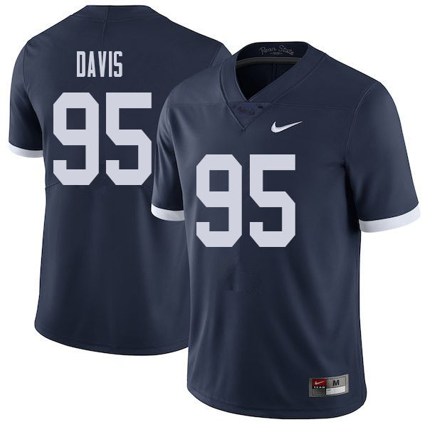 NCAA Nike Men's Penn State Nittany Lions Tyler Davis #95 College Football Authentic Throwback Navy Stitched Jersey AZI1198GE